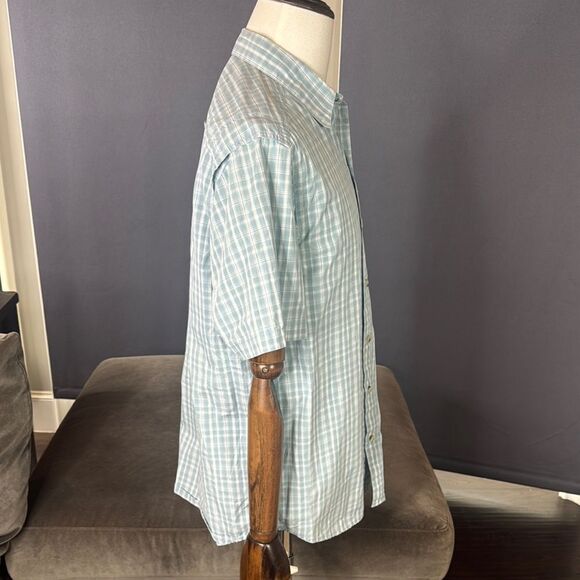 Men's Columbia Omni-Shade Blue Checkered Short Sleeve Shirt Size M - Picture 3 of 11